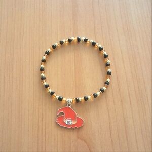 Orange & Black Beaded Witch's Hat Charm Bracelet